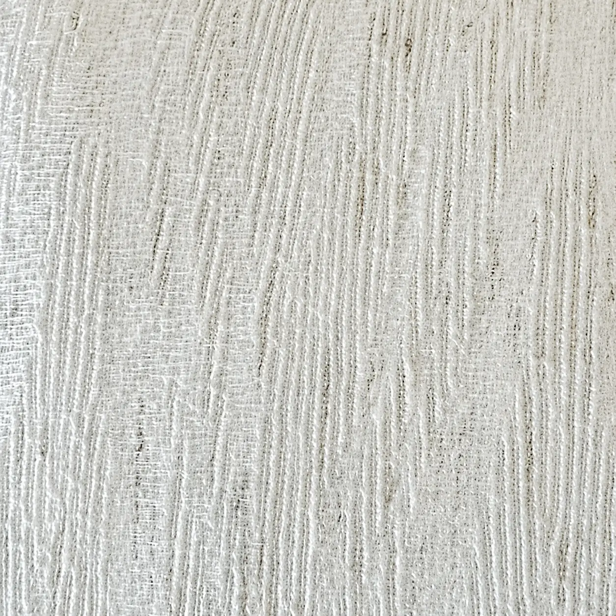 Linen Look Sheer Curtains — Raw Silk White fabric swatch