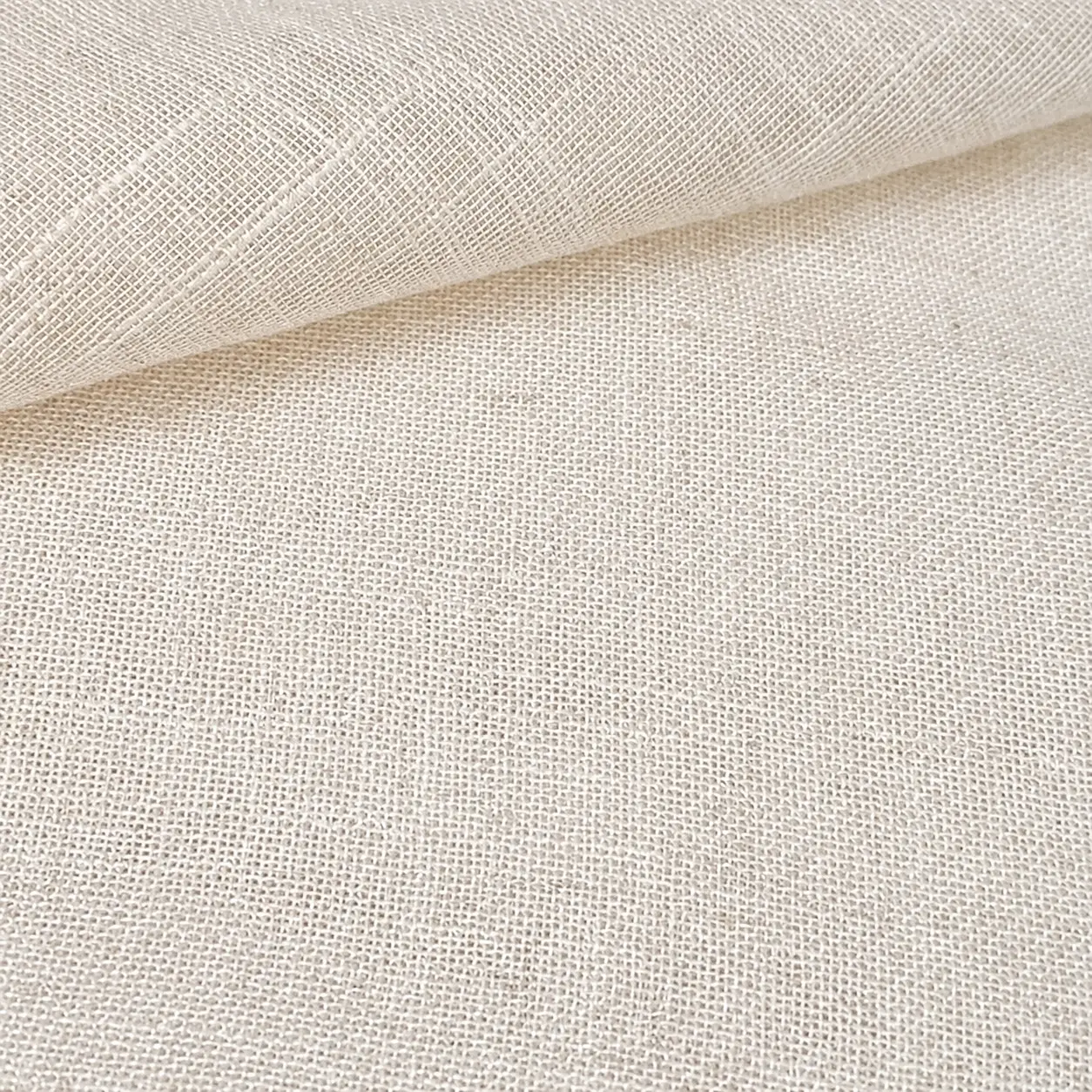 Linen Look Sheer Curtains — Natural Flax fabric swatch