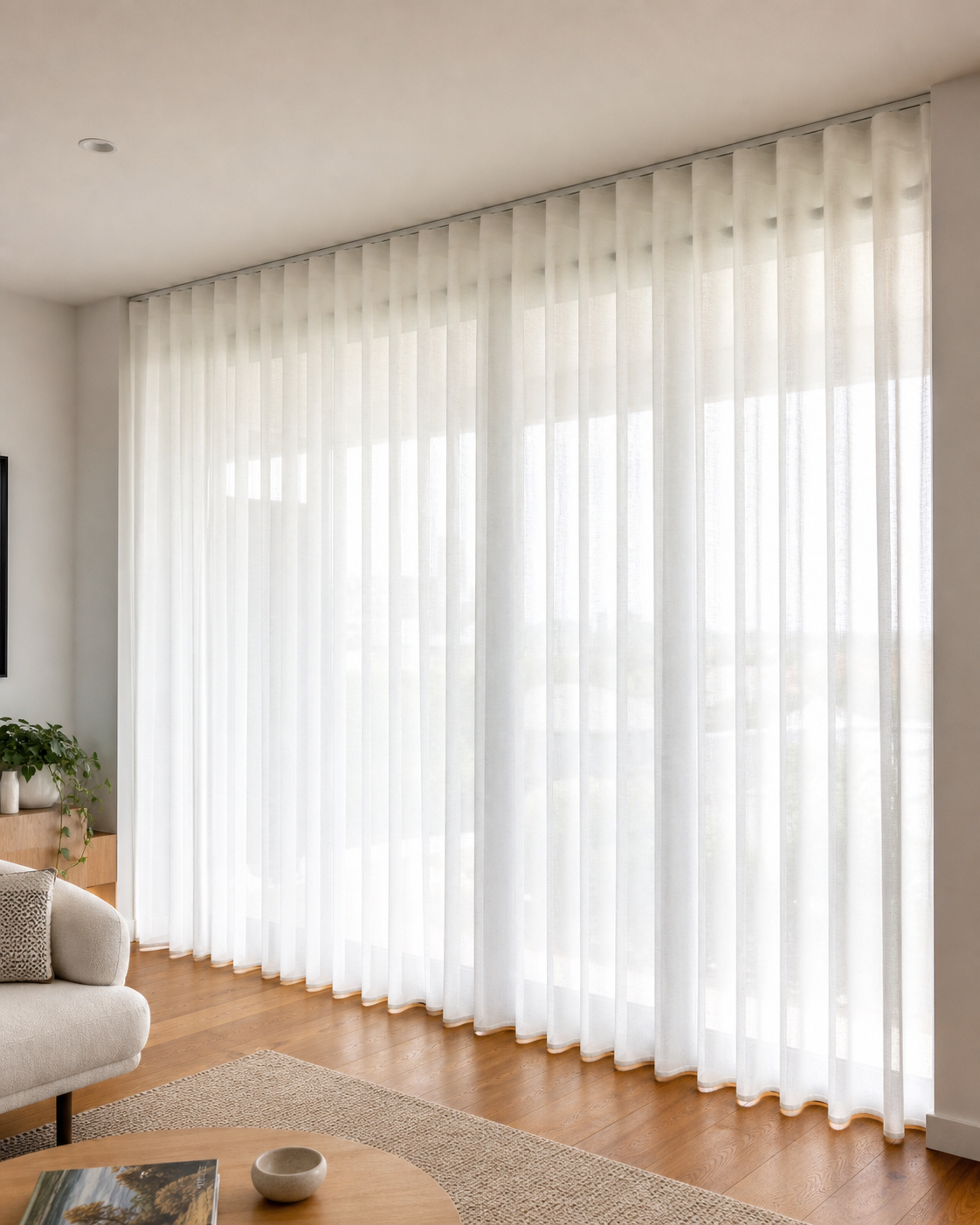 S-fold sheer curtain
